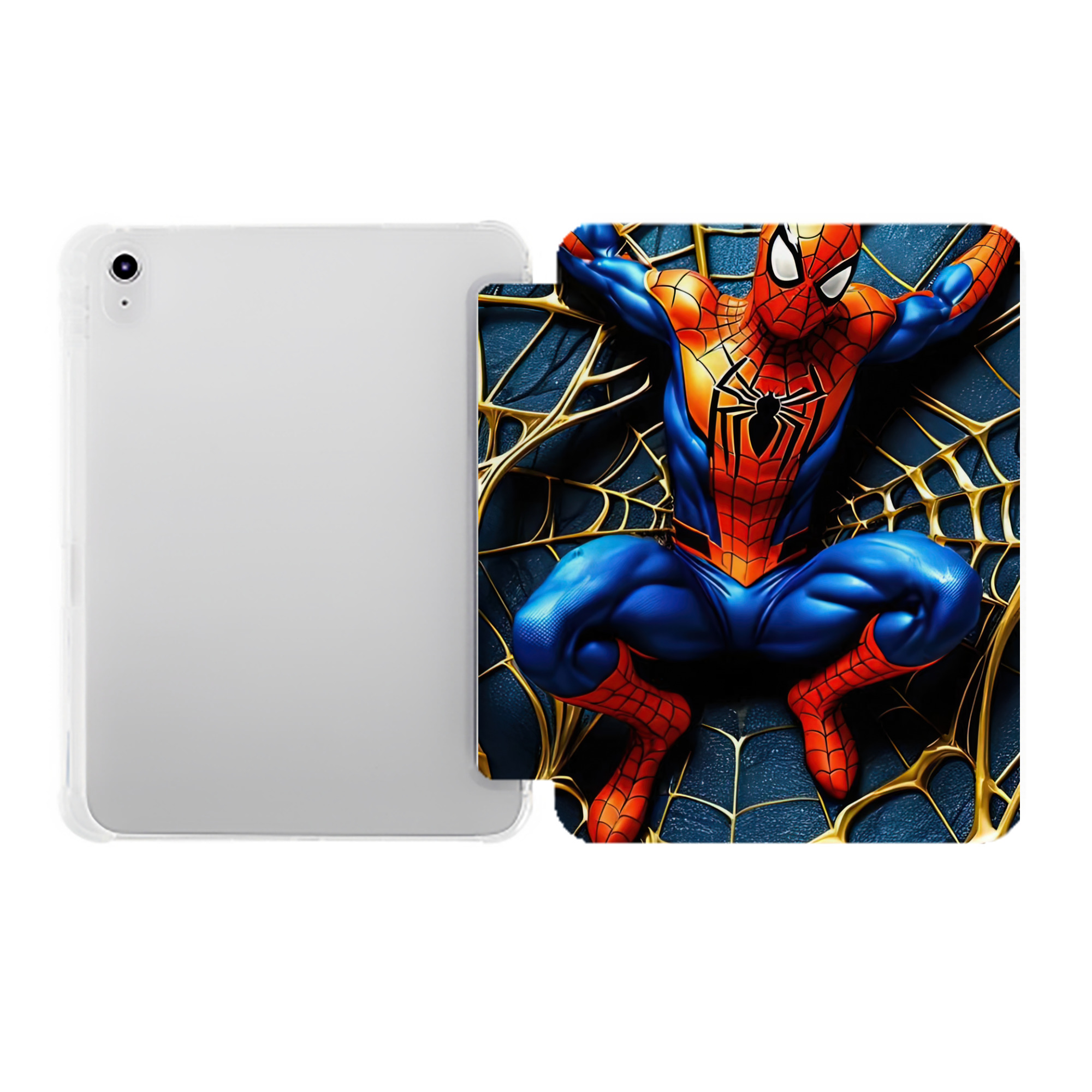 （画像用） Spider Man スパイダーマン IPad ケース ペン収納付き 三つ折りスタンド PUレザー×シリコン 対応機種9.5/10.5/10.9インチ